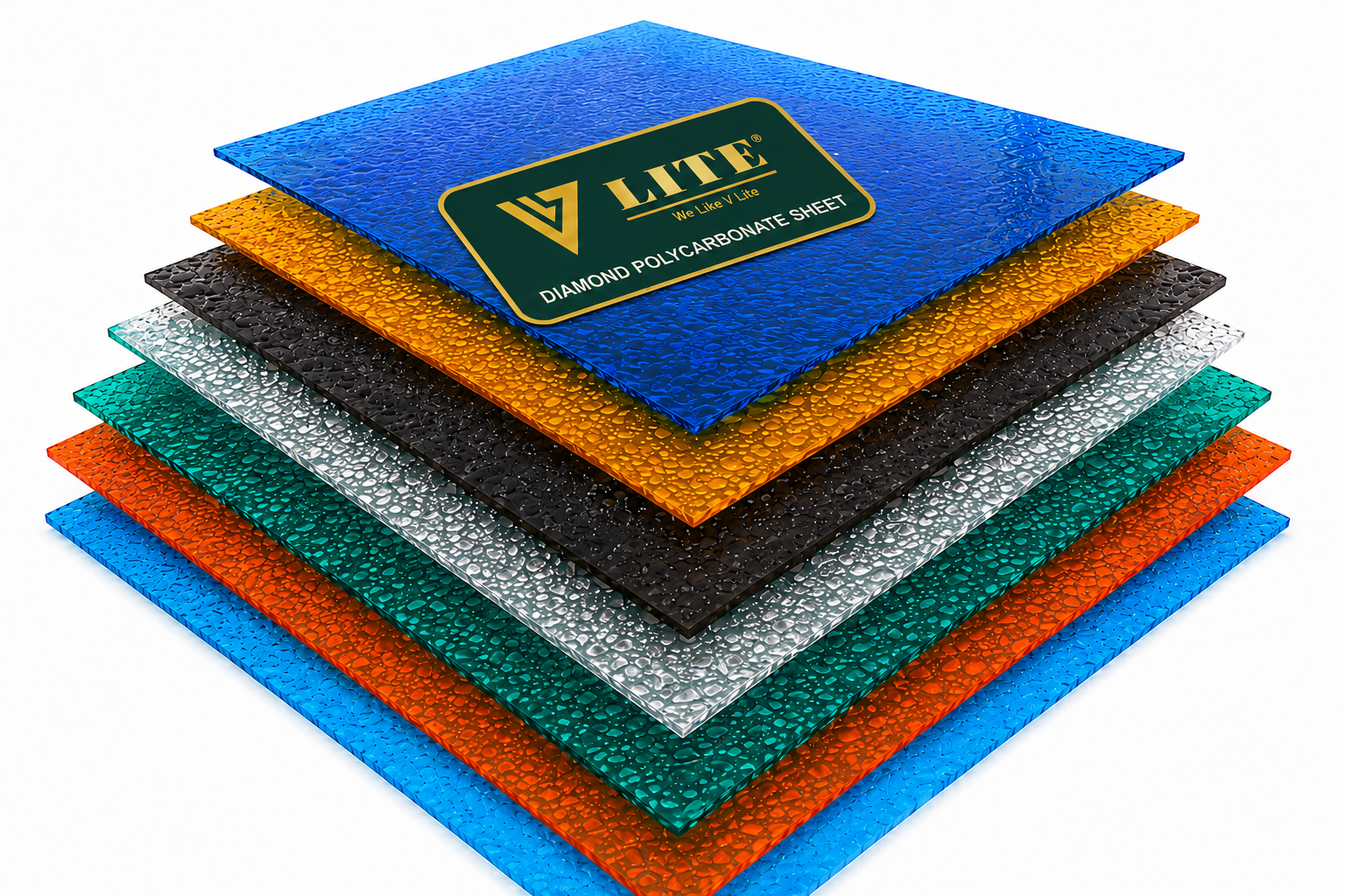V-LITE Diamond Polycarbonate Sheet in multiple colours