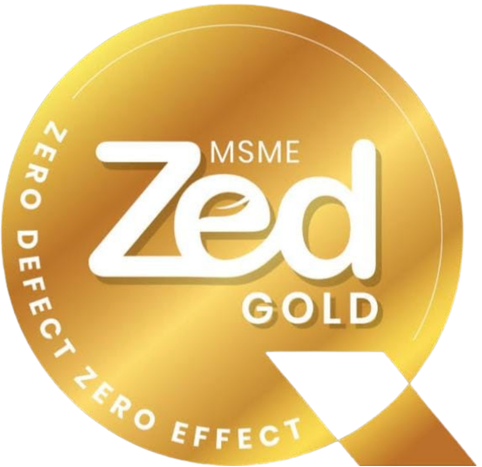 ZED Gold recognition badge from the Ministry of MSME, Government of India.