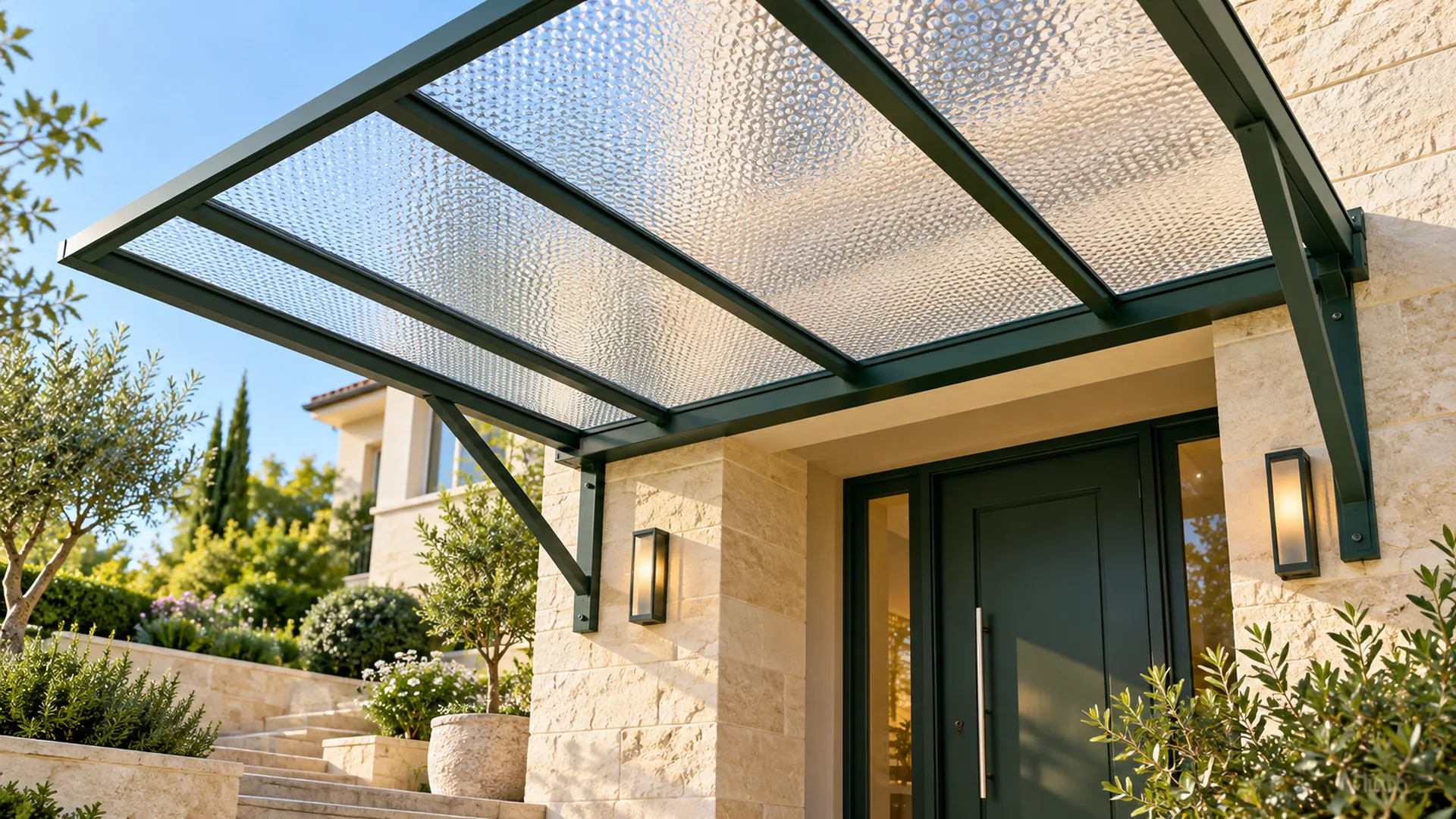 Raindrop textured entrance canopy concept