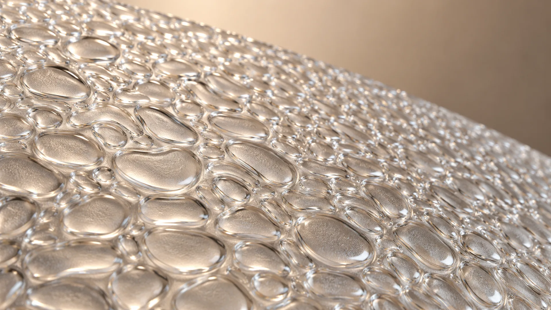 Close-up visualisation of rounded Raindrop surface texture